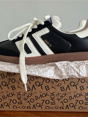 BACK 70 Black & White Athletic Sneakers